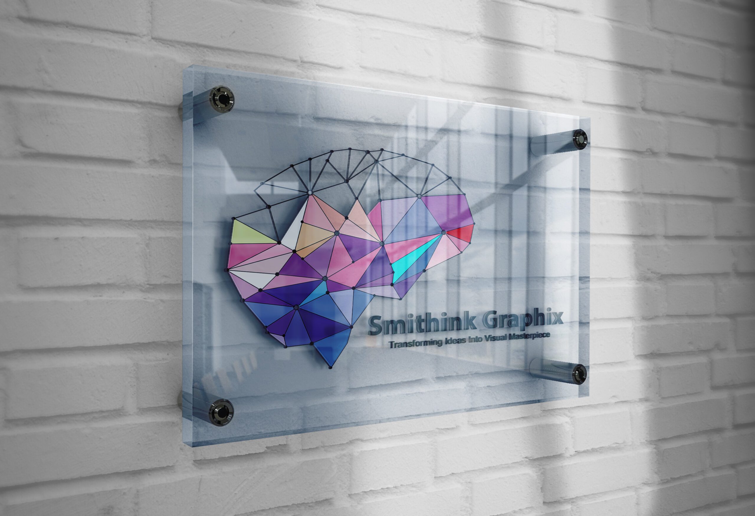 Logo Mockup 3D Glass Plate by GraphicsFamily